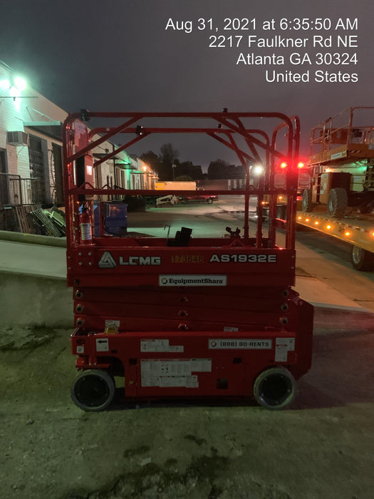 2021 Lgmg AS1932E Electric Drive, Solid Non Marking Tires, Dual Beacons