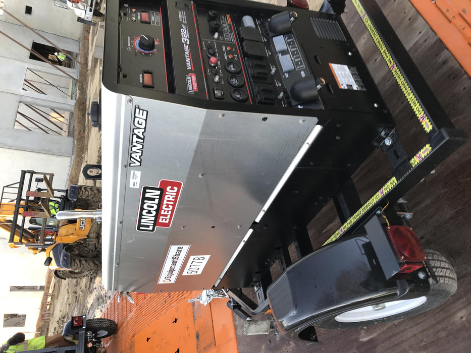 2019 Lincoln Electric Vantage 322 Welder Ready-Pak 3, Two wheel trailer, Fender and Light kit, Cable Rack