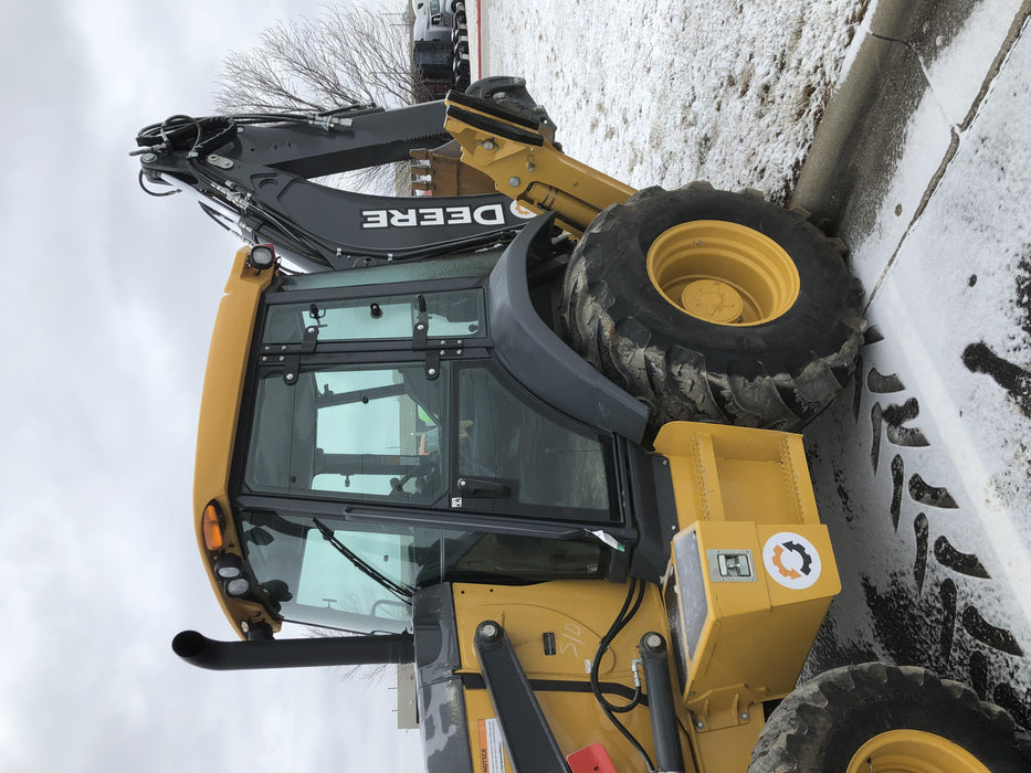 2020 John Deere 410L - Extendable Stick Cab/Heat/Air, 4WD, Extendable Stick, Pilot Controls, 2 Way Hydraulics, TAG Manual QC