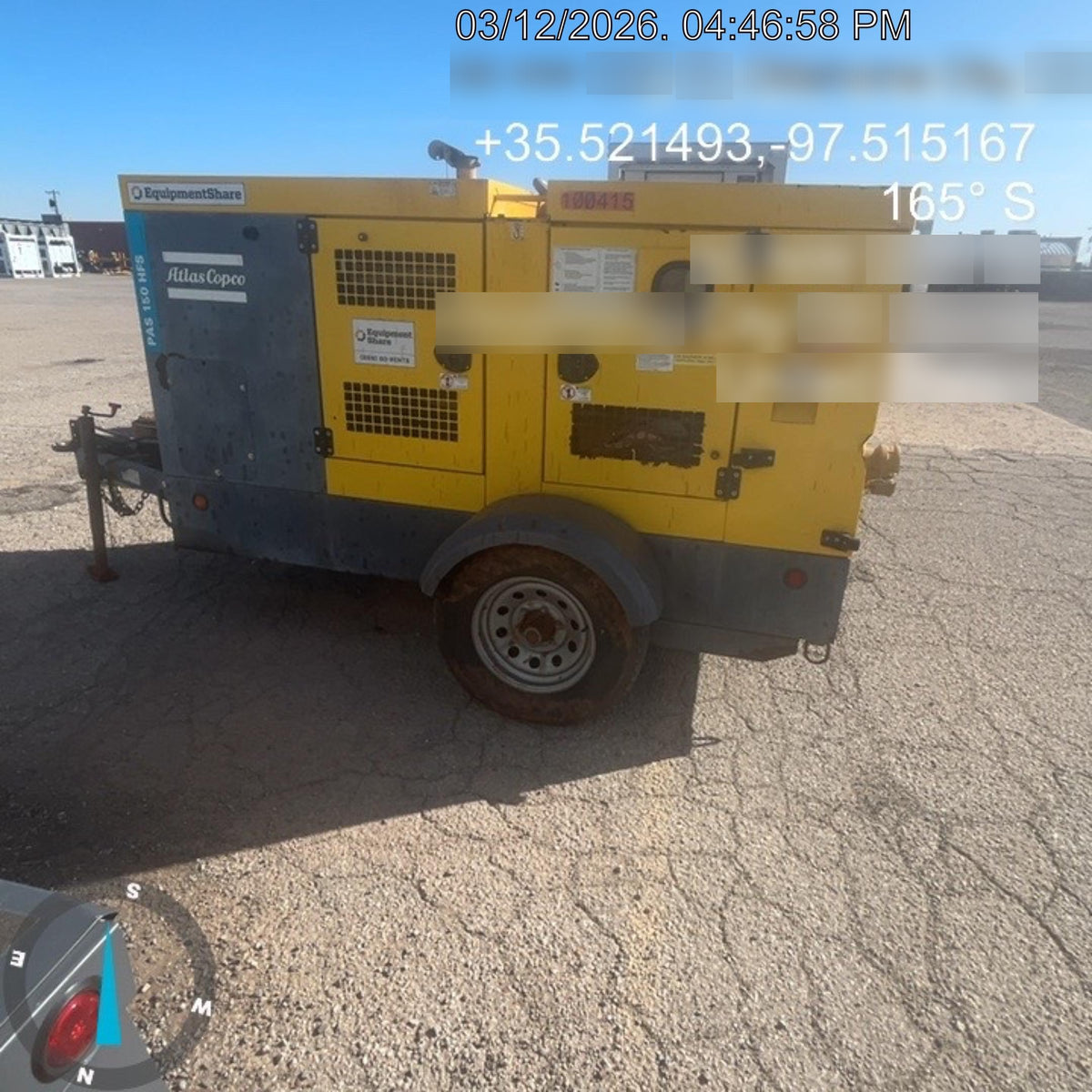 2020 ATLAS COPCO PAS 150 HF CS Enclosed