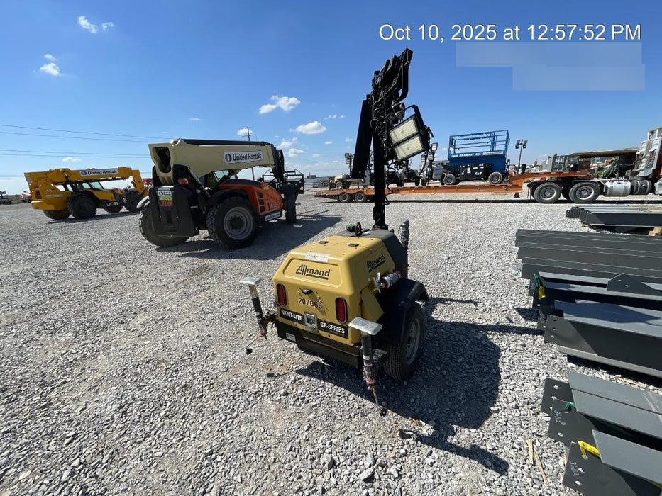 2022 Allmand NLV3GR (4) LED Light Fixture 350W, 23' Vertical Mast, 3kW Prime, Towable, Deep Sea L401, Leveling Jacks, Yanmar T4F 5.8hp