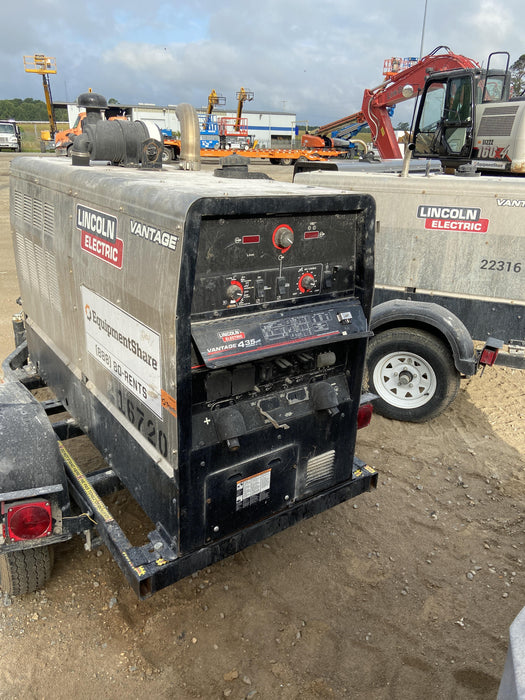 2018 Lincoln Electric Vantage 435 Lincoln Vantage 435 Welder Ready-Pak 3 w/Trailer, Fender/Light Kit, and Cable Rack