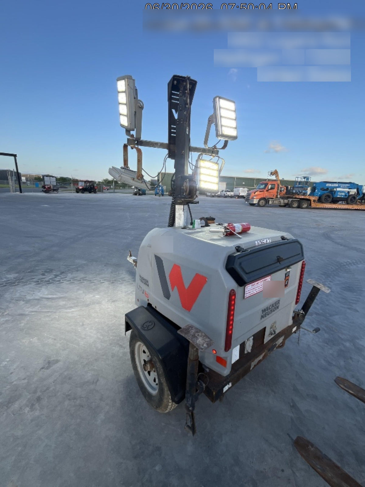 2019 Wacker Neuson LTV6K-LED LTV6K Light Tower, LED 300W, Telematics EQ SH Kubota