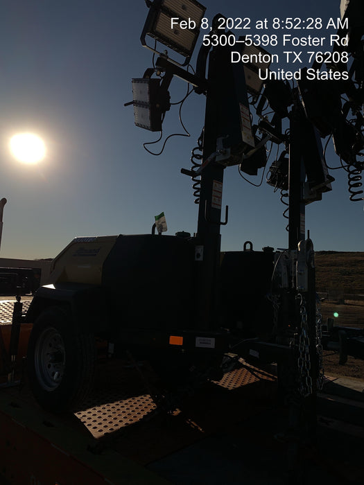 2022 Allmand NLV3GR (4) LED Light Fixture 350W, 23' Vertical Mast, 3kW Prime, Towable, Deep Sea L401, Leveling Jacks, Yanmar T4F 5.8hp