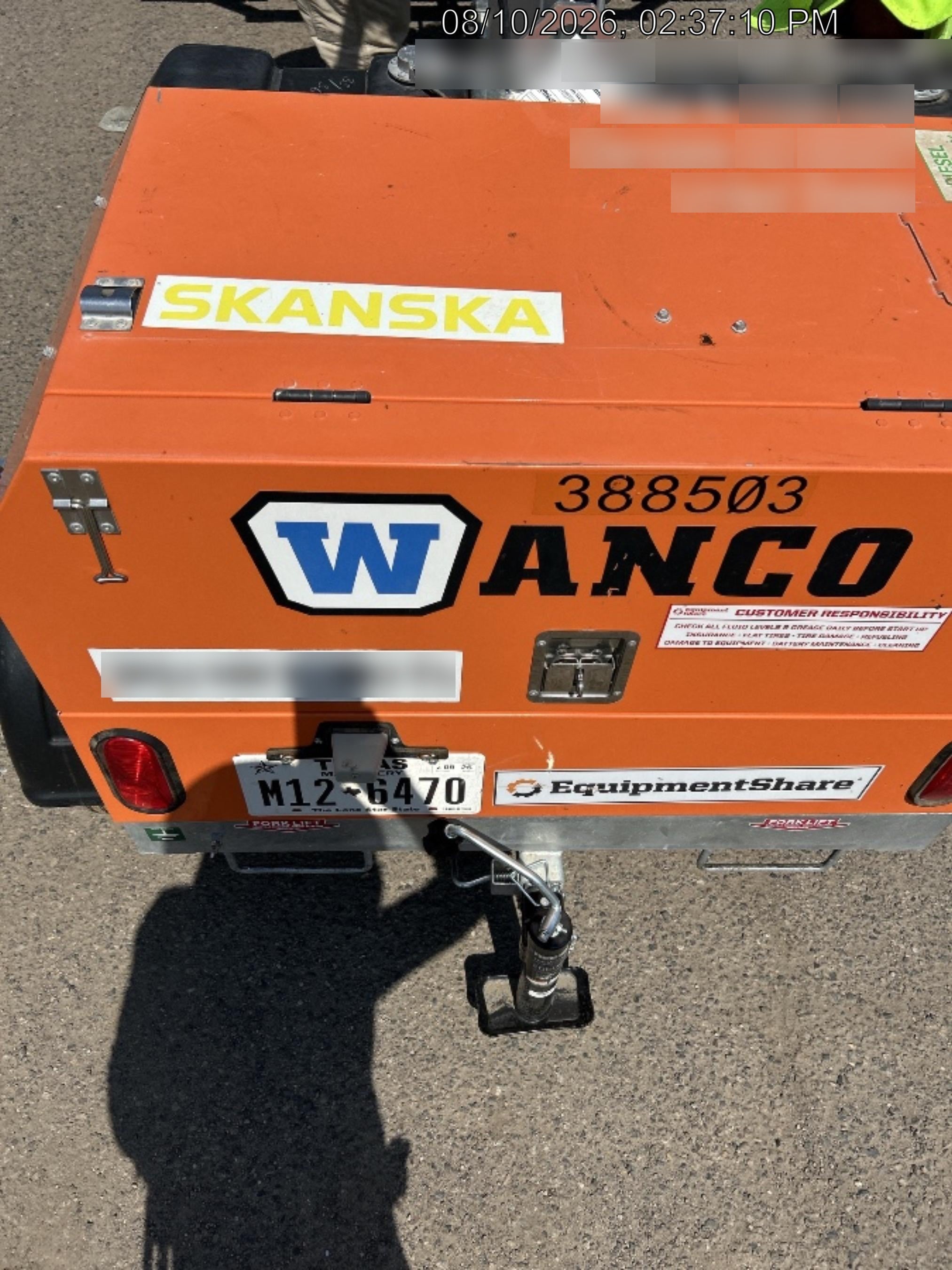2024 Wanco WLTT-4MM4K Diesel, Deep Sea Controller, Shore Power Plug, Auto Start, (4) 350W LED Floodlights, 4kW Generator, 60 Gal Fuel Tank, 2" Ball, T3