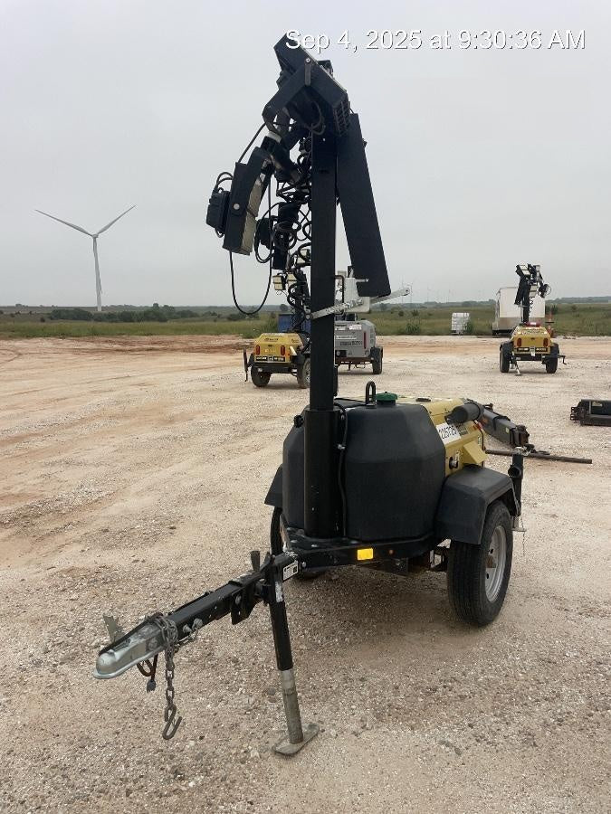 2022 Allmand NLV3GR (4) LED Light Fixture 350W, 23' Vertical Mast, 3kW Prime, Towable, Deep Sea L401, Leveling Jacks, Yanmar T4F 5.8hp