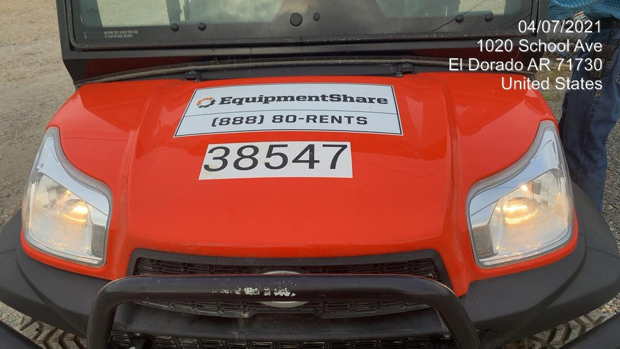 Kubota RTV-X1140W-H 4wd Utility Cart, LED Strobe, Windshield Tempered Glass, Plastic Canopy, Wire Harness Kit, Backup Alarm