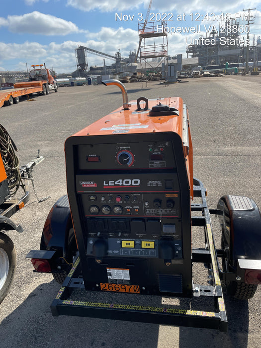 2022 Lincoln Electric LE400 Kubota V1505, Trlr, Cable Rack, Light Kit, ES Decals, T3