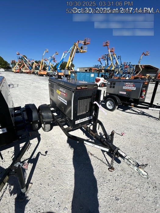 2019 Lincoln Electric Vantage 322 Welder Ready-Pak 3, Two wheel trailer, Fender and Light kit, Cable Rack