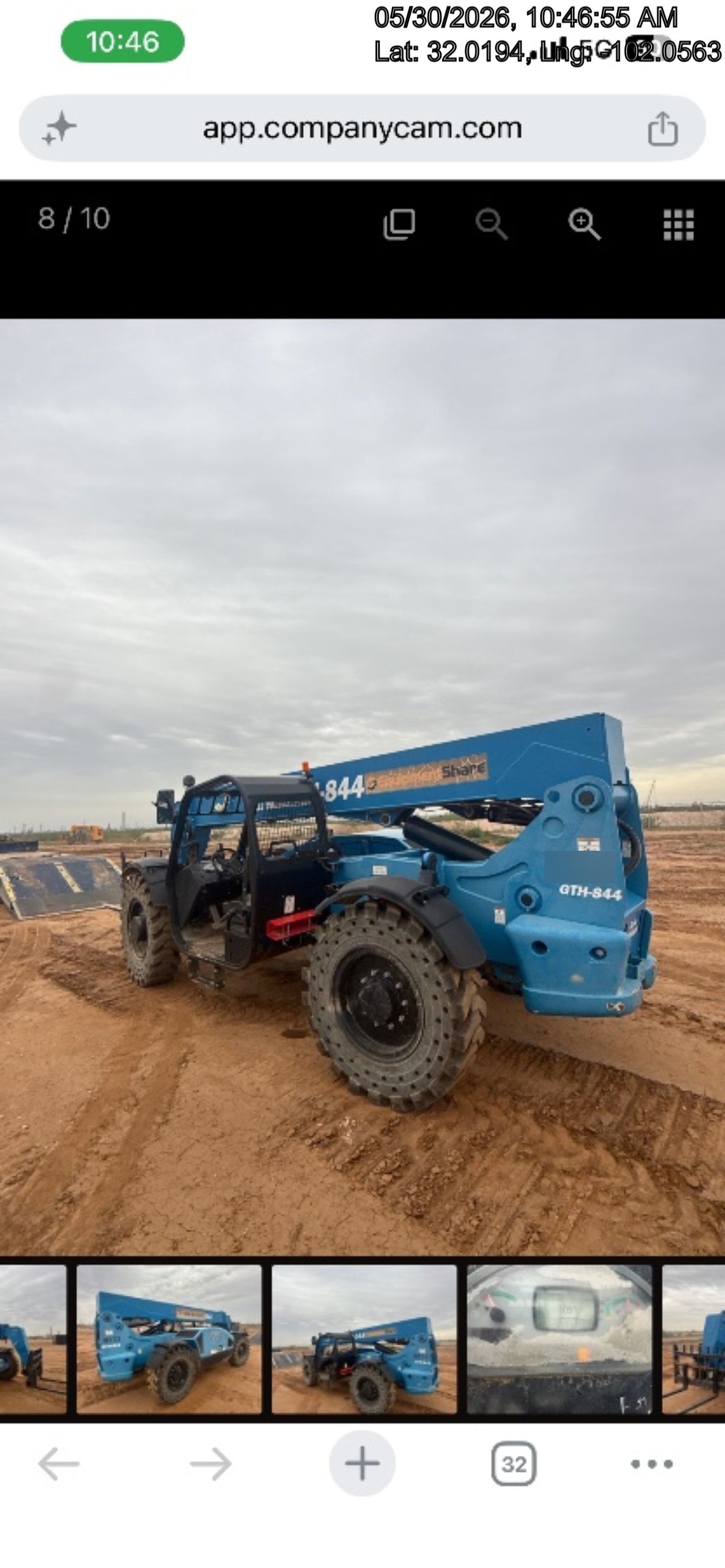 2018 Genie GTH-844 Genie GTH-844 w/Open ROPS, Solid Tires, beacon/work lights, 60" carriage/forks