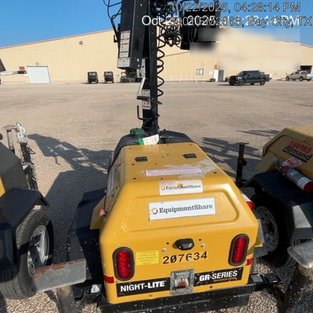 2022 Allmand NLV3GR (4) LED Light Fixture 350W, 23' Vertical Mast, 3kW Prime, Towable, Deep Sea L401, Leveling Jacks, Yanmar T4F 5.8hp
