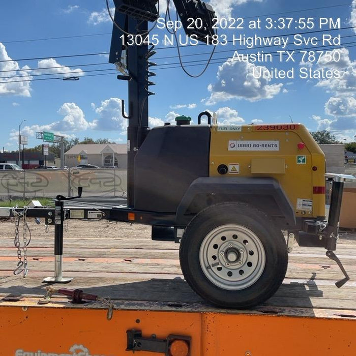 2022 Allmand NLV3GR (4) LED Light Fixture 350W, 23' Vertical Mast, 3kW Prime, Towable, Deep Sea L401, Leveling Jacks, Yanmar T4F 5.8hp