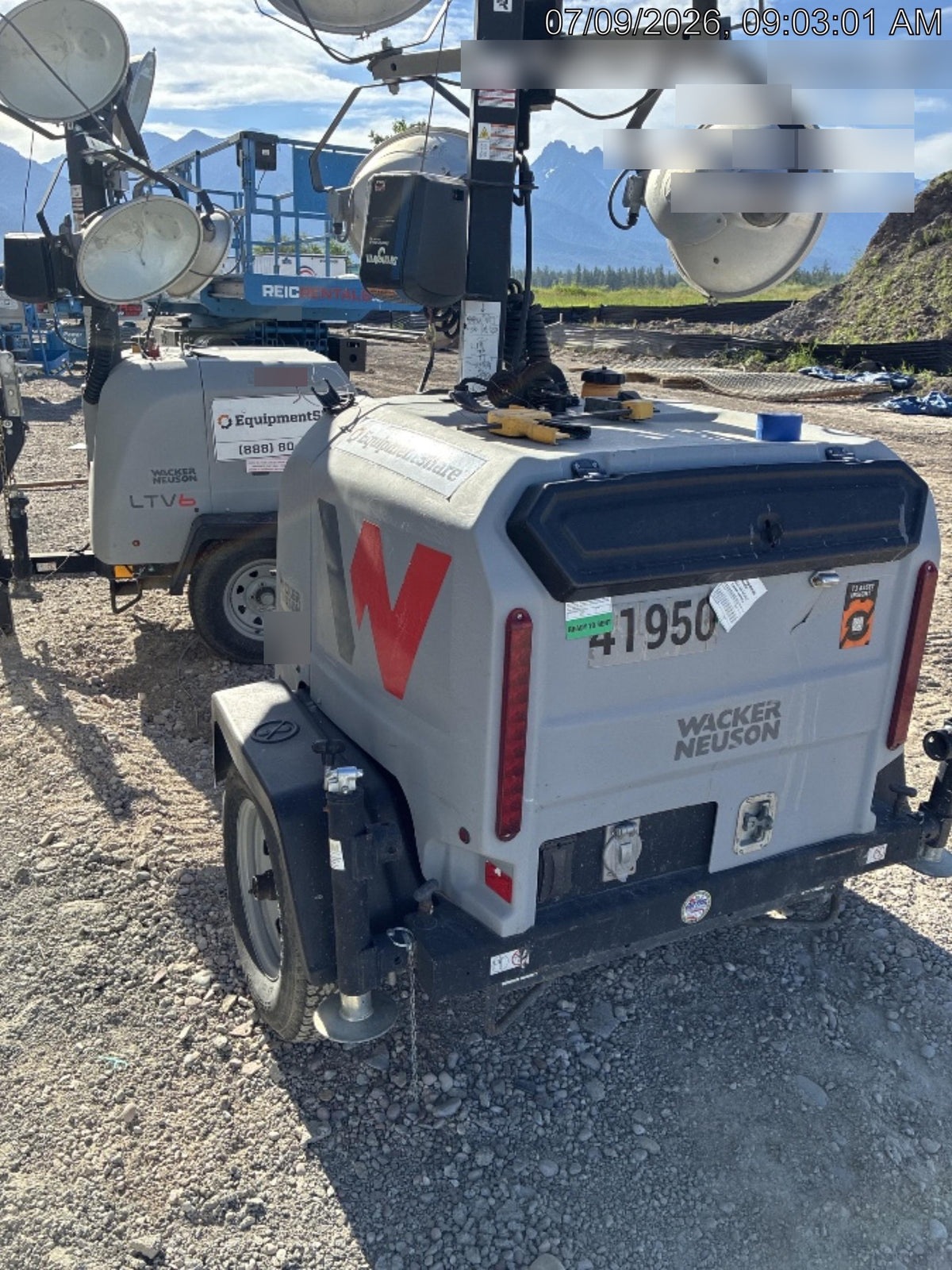 Wacker Neuson LTV6K-MH Power mast, 1100W MH, Fuel Sensors, Wiring Harness