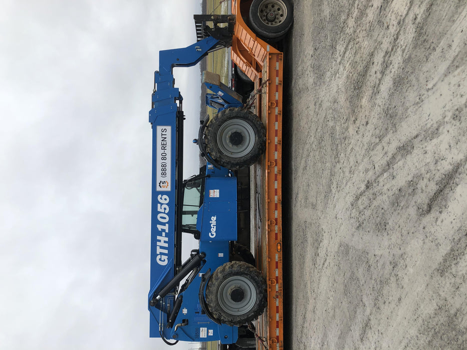2019 Genie GTH-1056 Cab/Heat/AC, Solid RT Tires, LED Work Lights, Beacon 60" QA Carriage, 60" Forks