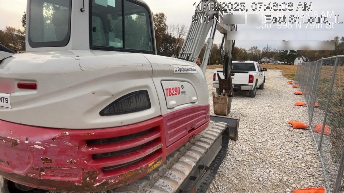 2019 Takeuchi TB290 Cab/Heat/AC Rubber tracks, Dozer blade, Travel alarm, Auxiliary hydraulics w/Manual QC, Hydraulic thumb, 18", 24", and 36" Buckets