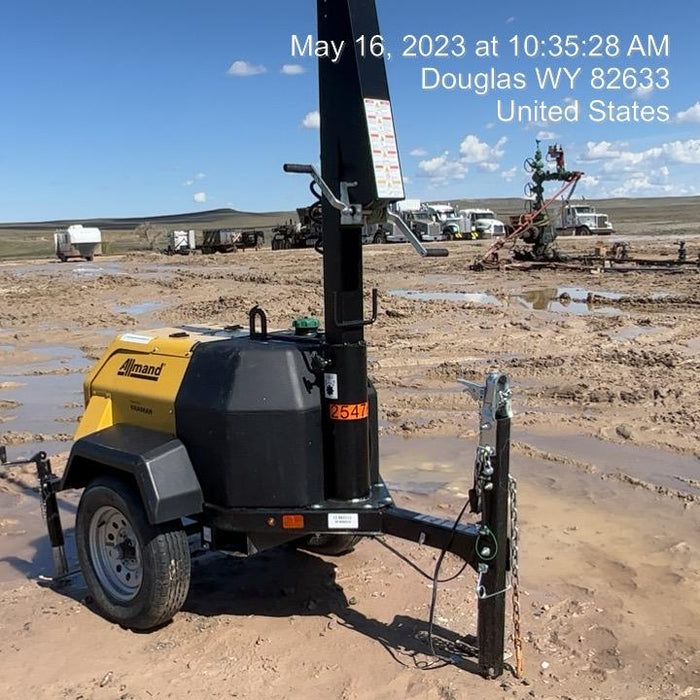 2022 Allmand NLV3GR (4) LED Light Fixture 350W, 23' Vertical Mast, 3kW Prime, Towable, ES Decals, T3