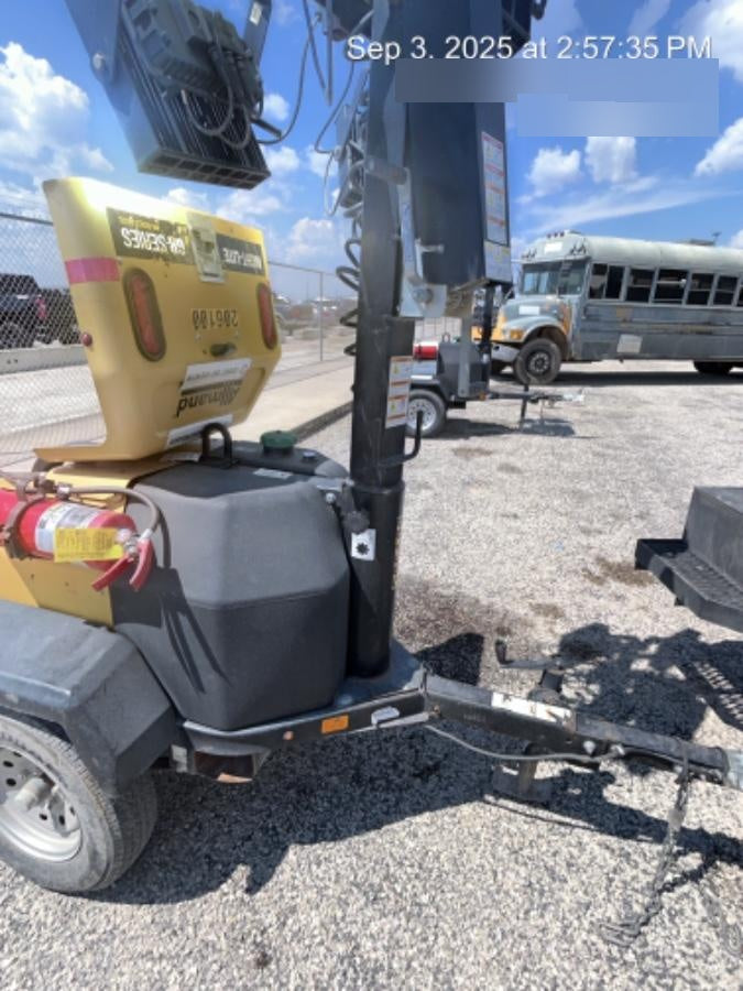 2022 Allmand NLV3GR (4) LED Light Fixture 350W, 23' Vertical Mast, 3kW Prime, Towable, Deep Sea L401, Leveling Jacks, Yanmar T4F 5.8hp