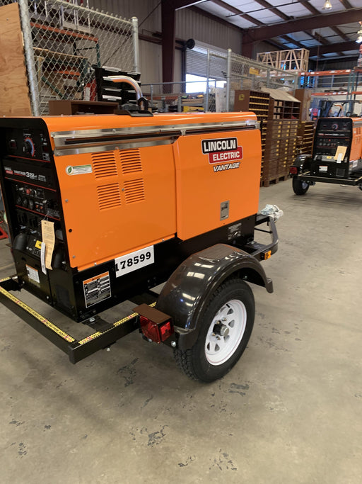 2021 Lincoln Electric Vantage 322 Vantage 322 Ready Pak 3 w/ Decals, ORANGE (includes trailer, cable rack, fender light kit) NO Telematics