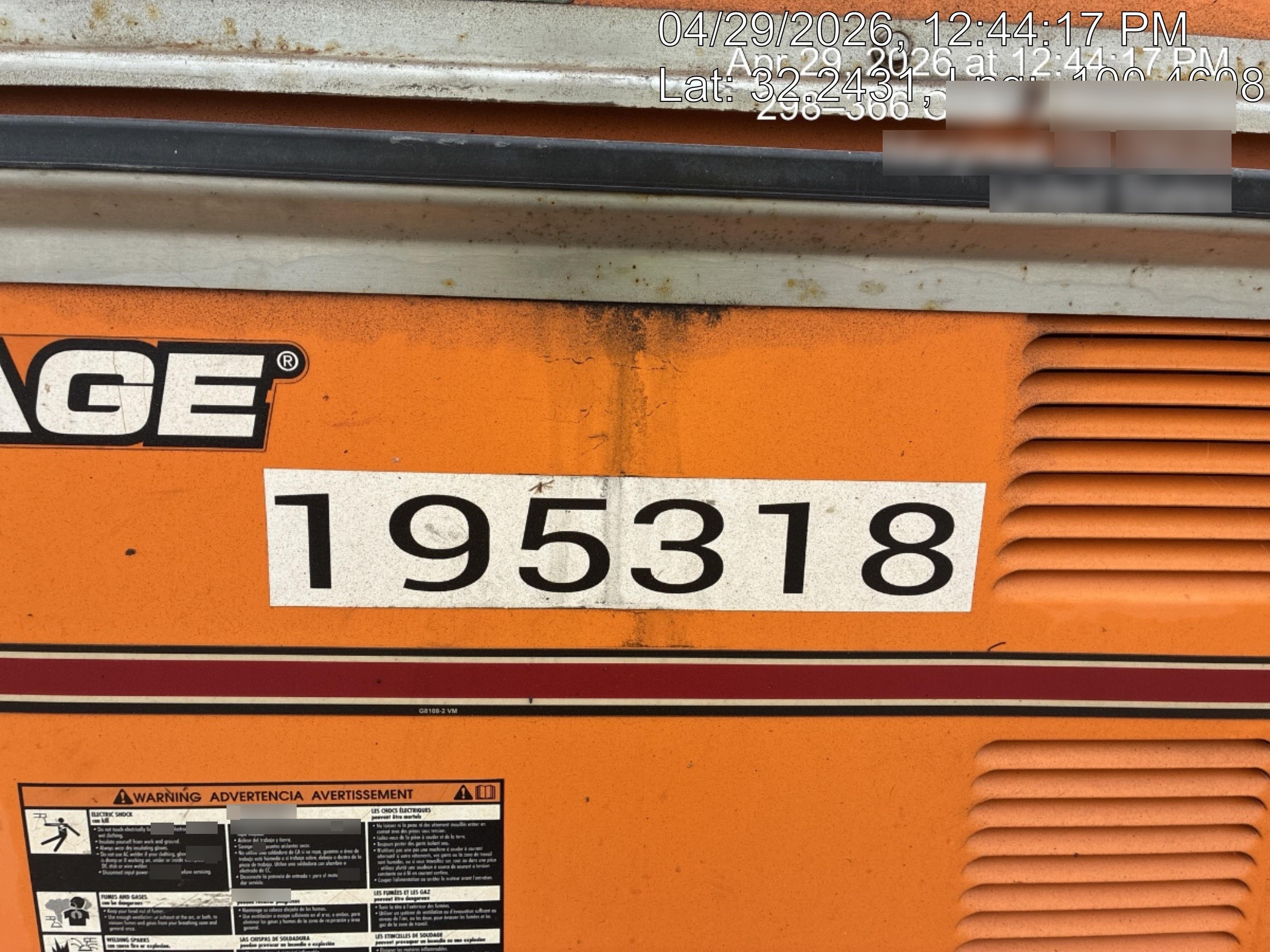 2021 Lincoln Electric Vantage 549X Ready Pak 3, ORANGE (includes trailer, cable rack, fender light kit)
