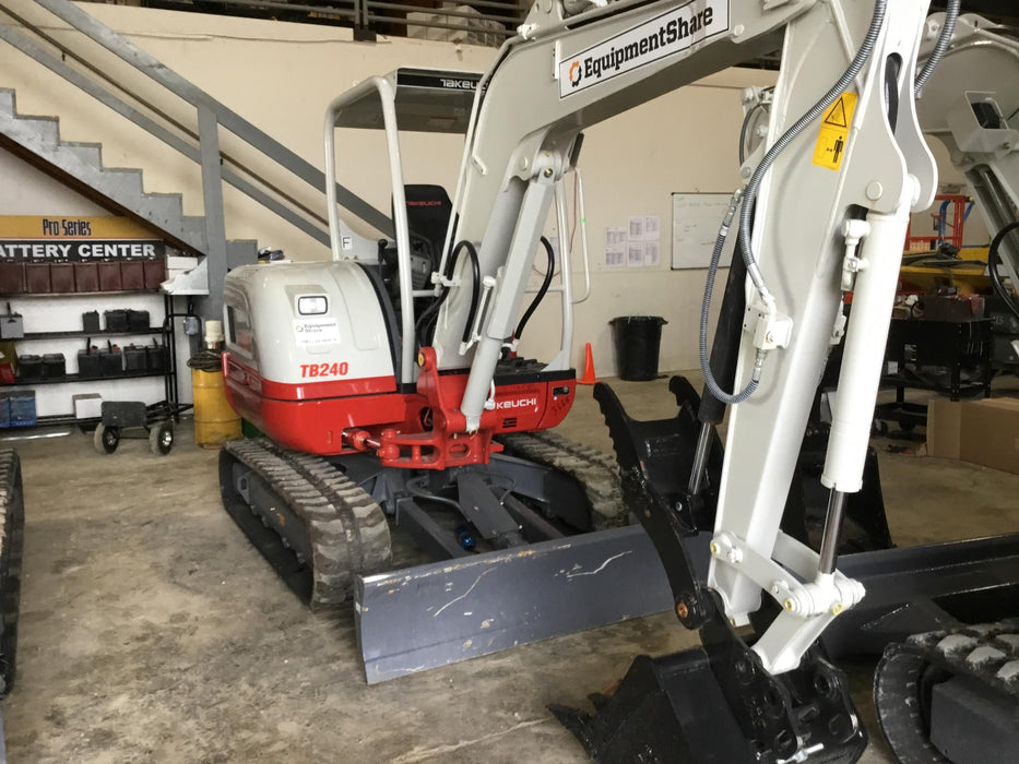 2019 Takeuchi TB240 Takeuchi TB240 Canopy w/Rubber Tracks, Auxiliary Hydraulics, Manual QC, Hydraulic Thumb, 12/18/24" Buckets