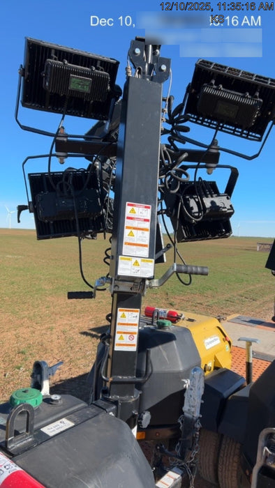 2022 Allmand NLV3GR (4) LED Light Fixture 350W, 23' Vertical Mast, 3kW Prime, Towable, Deep Sea L401, Leveling Jacks, Yanmar T4F 5.8hp