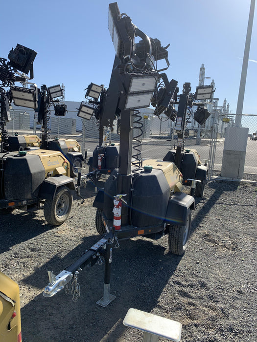 2020 Allmand NLV3GR (4) LED Light Fixture 350W, 23' Vertical Mast, 3kW Prime, Towable, Deep Sea L401, Leveling Jacks, Yanmar T4F 5.8hp