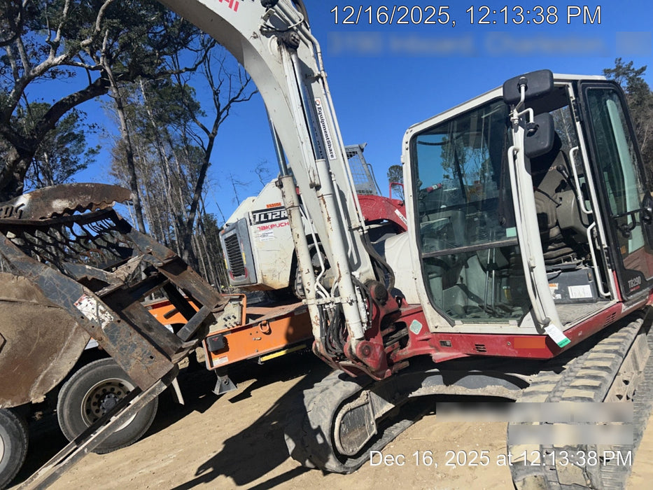2019 Takeuchi TB290 Cab, AC, Rubber Tracks, Dozer Blade, Travel Alarm, Control Pattern Change Valve, Auxiliary Hydraulics w/18" Quick Coupler Bucket with teeth, 6.2 cu. ft. capacity/24" Quick Coupler Bucket with teeth, 8.6 cu. ft. capacity/36" Quick Coupler Bucket with teeth, 13.4 cu. ft. capacity, Quick Coupler, Hydraulic Thumb Installed