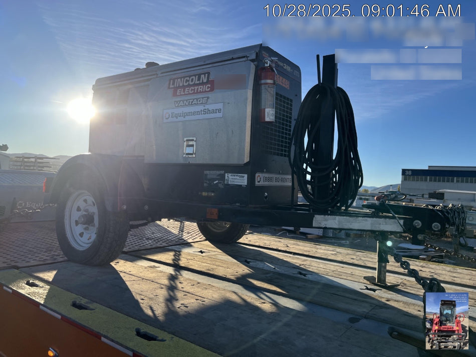 2019 Lincoln Electric Vantage 322 Ready-Pak 3, Two Wheel Trailer, Fender and Light Kit, Cable Rack