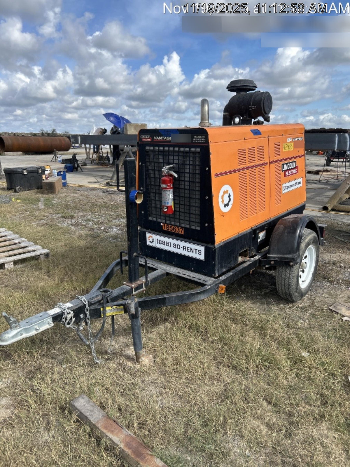 2021 Lincoln Electric Vantage 549X Ready Pak 3, ORANGE (includes trailer, cable rack, fender light kit)