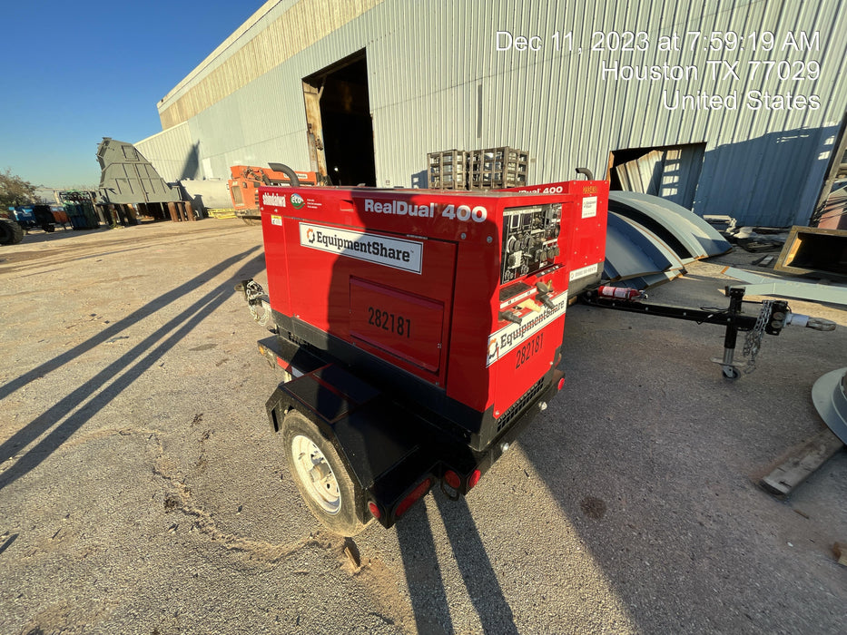 2022 Shindaiwa DGW400MDL Kubota D902 Engine, 23 HP, Dual Op Welder, Wire, Arc, Droop Stick, Tig, and CC Stick Functionality, Simulphase, 3 Phase and 1 Phase Gen Output, Single Axle NB Trlr, Slr Trckl Chrg 12V 12W, Fire Ext