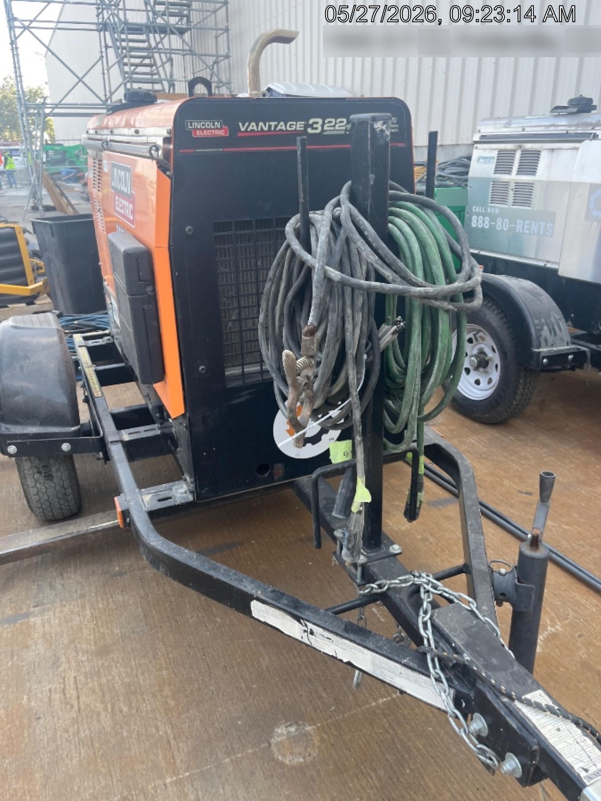 2021 Lincoln Electric Vantage 322 Vantage 322 Ready Pak 3 w/ Decals, ORANGE (includes trailer, cable rack, fender light kit) NO Telematics