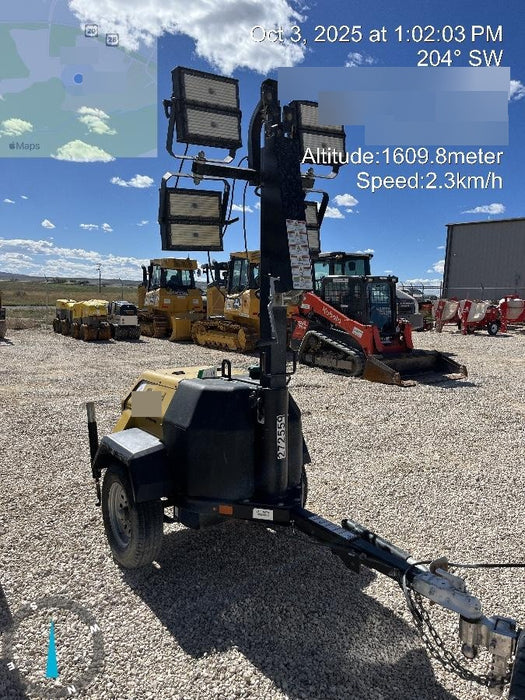 2022 Allmand NLV3GR (4) LED Light Fixture 350W, 23' Vertical Mast, 3kW Prime, Towable, ES Decals, T3