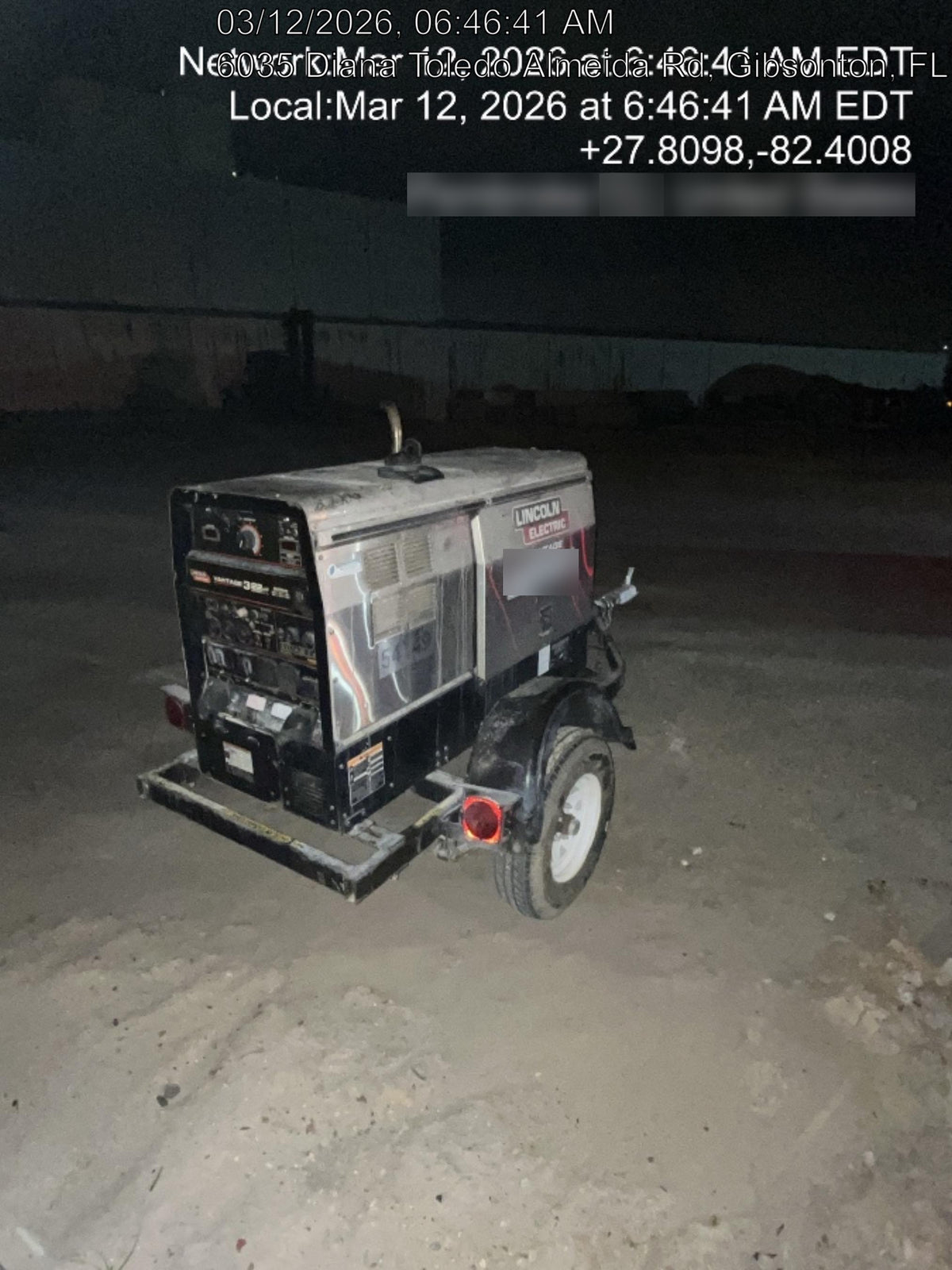 2019 Lincoln Electric Vantage 322 Welder Ready-Pak 3, Two wheel trailer, Fender and Light kit, Cable Rack