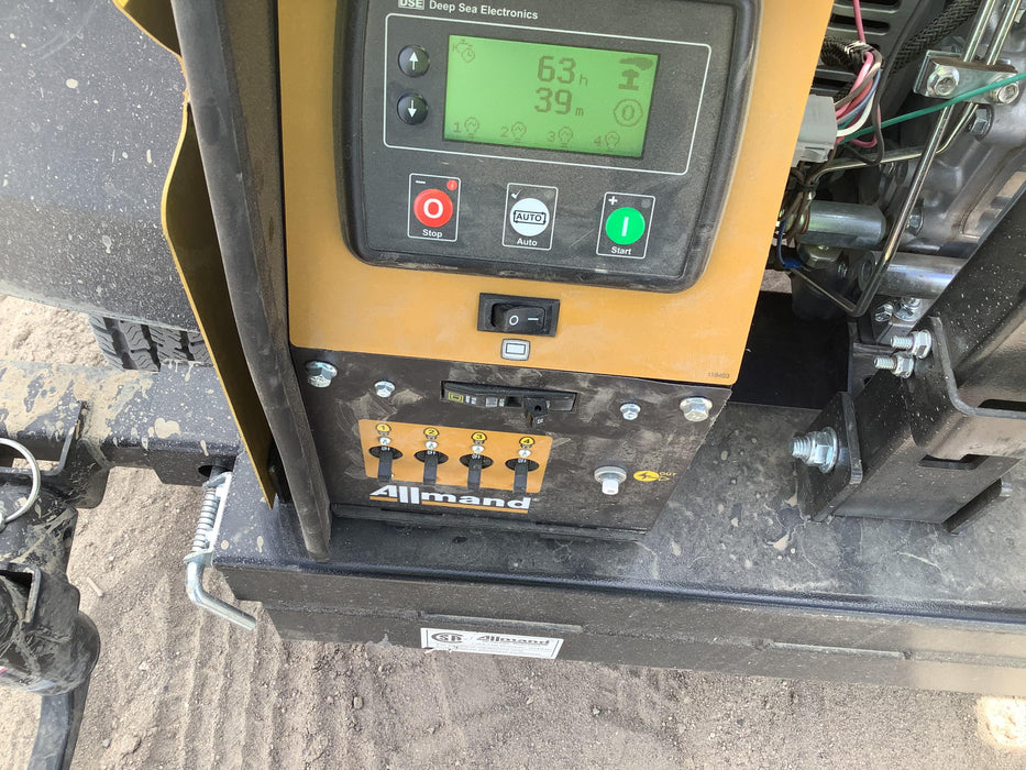 2021 Allmand NLV3GR (4) LED Light Fixture 350W, 23' Vertical Mast, 3kW Prime, Towable, Deep Sea L401, Leveling Jacks, Yanmar T4F 5.8hp