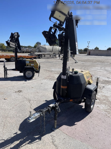 2022 Allmand NLV3GR (4) LED Light Fixture 350W, 23' Vertical Mast, 3kW Prime, Towable, Deep Sea L401, Leveling Jacks, Yanmar T4F 5.8hp