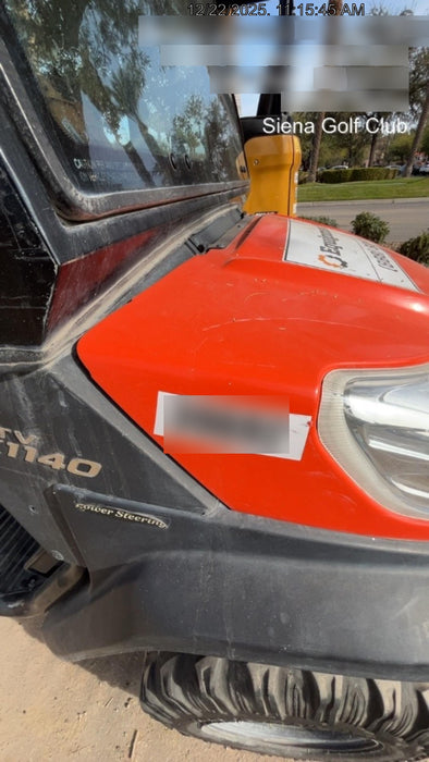 2019 Kubota RTV-X1140W-H 4wd Utility Cart, LED Strobe, Windshield Tempered Glass, Plastic Canopy, Wire Harness Kit, Backup Alarm