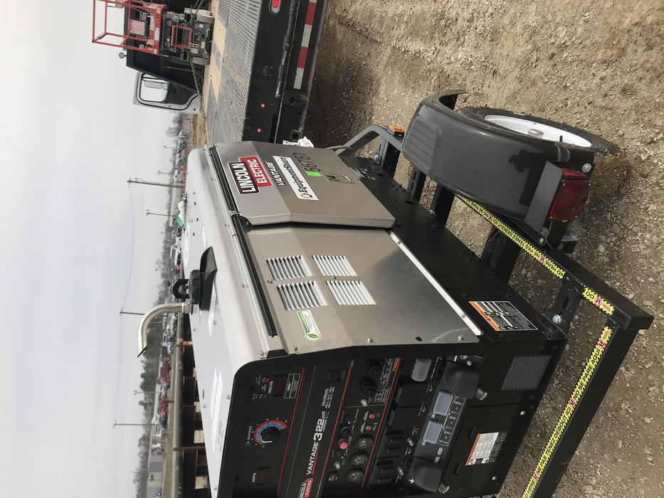 2019 Lincoln Electric Vantage 322 Welder Ready-Pak 3, Two wheel trailer, Fender and Light kit, Cable Rack