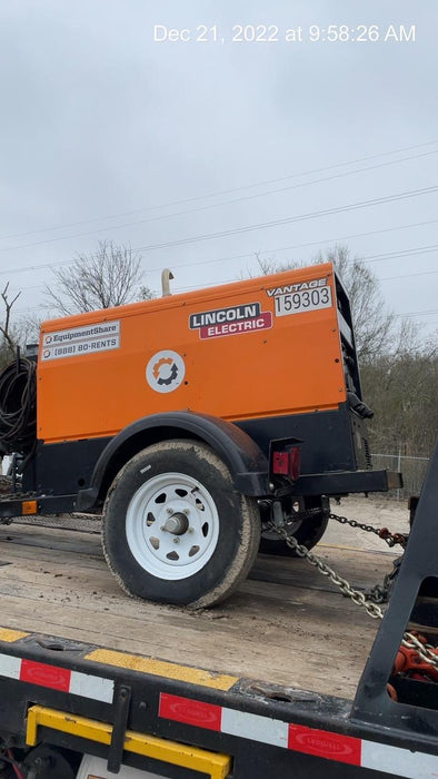 2021 Lincoln Electric Vantage 322 Vantage 322 Ready Pak 3 w/ Decals, ORANGE (includes trailer, cable rack, fender light kit) NO Telematics
