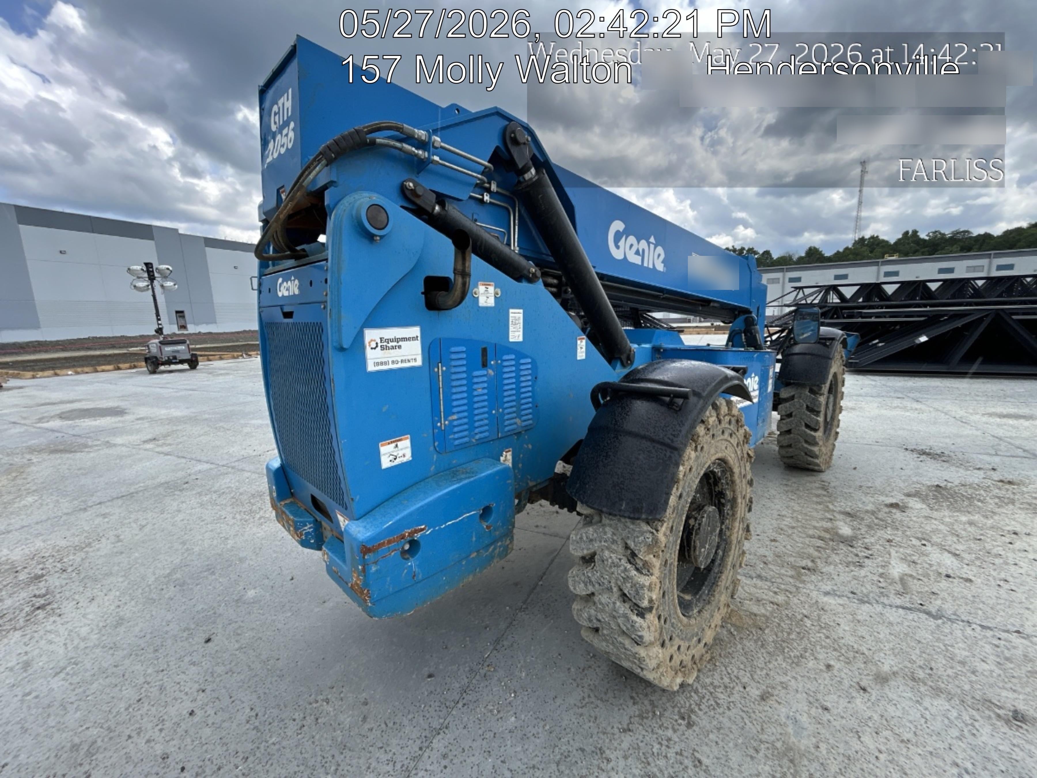 2018 Genie GTH-1056 Genie GTH-1056 w/ROPS, Work Lights, Solid Tires, RH Cab Mesh, Beacon, 60" Carriage and Forks