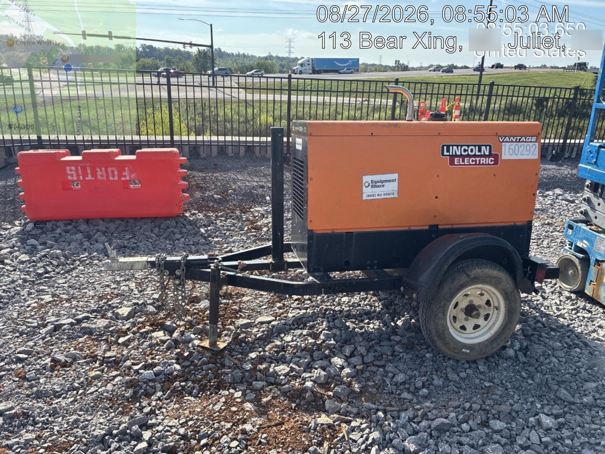 2021 Lincoln Electric Vantage 322 Vantage 322 Ready Pak 3 w/ Decals, ORANGE (includes trailer, cable rack, fender light kit) NO Telematics