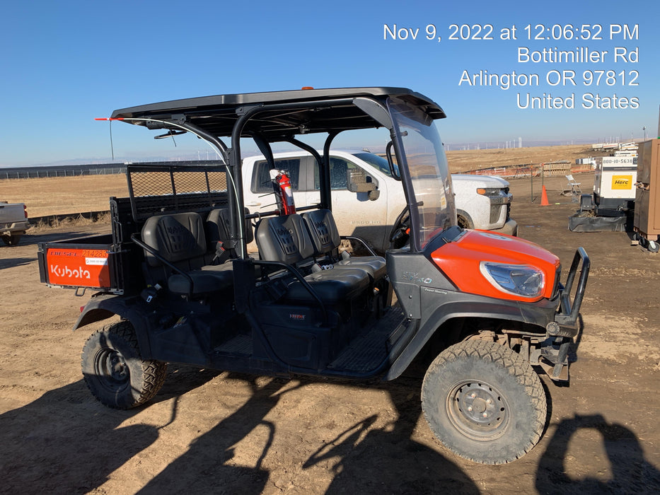 2022 Kubota RTV-X1140W-H Plastic Canopy, Windshield Acrylic Clear, LED Strobe Light, Wire Harness Kit, Back up Alarm