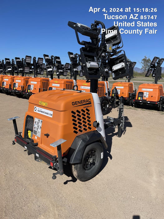 2024 Generac MLT2 Diesel, Flex Switch 120V Input, Powerzone Controller, 
(4) 320W LED Lights, 4kW Generator, 39.9 Gal Fuel Tank, 2" Ball, T3