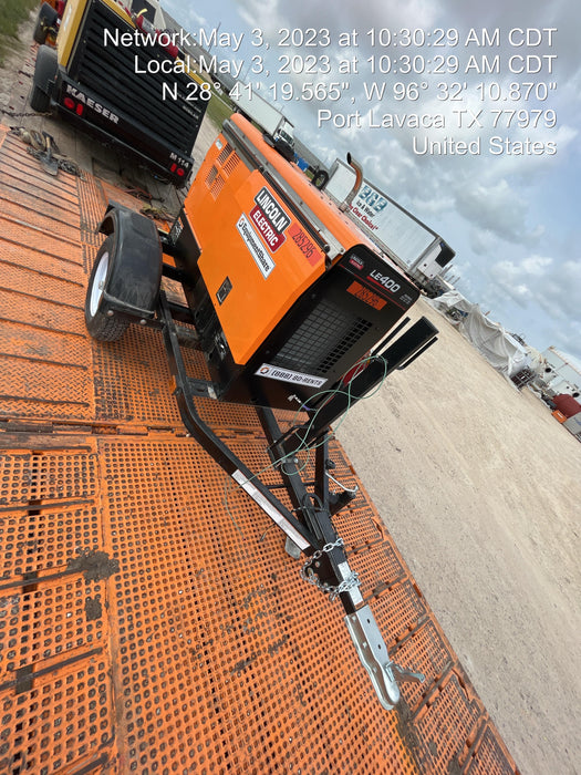 2022 Lincoln Electric LE400 Kubota V1505, Trlr, Cable Rack, Light Kit, ES Decals, T3
