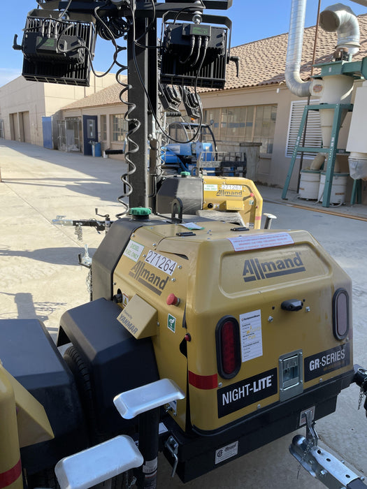 2022 Allmand NLV3GR (4) LED Light Fixture 350W, 23' Vertical Mast, 3kW Prime, Towable, ES Decals, T3