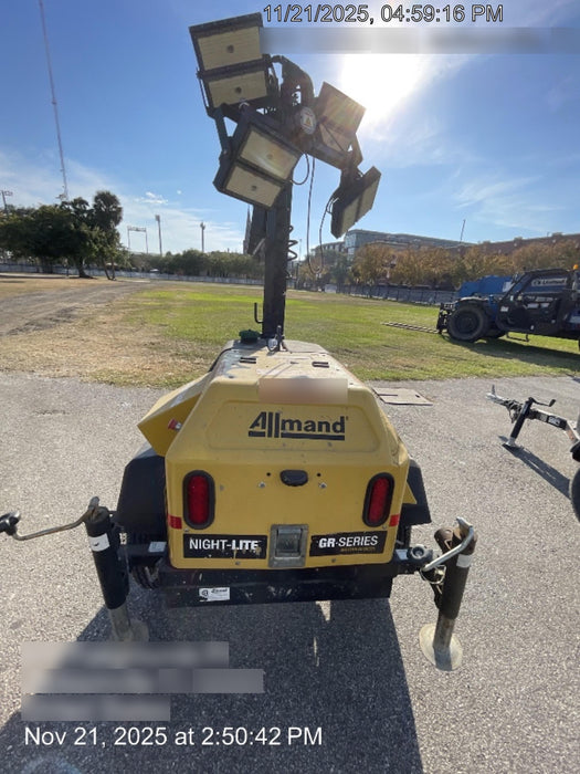 2022 Allmand NLV3GR (4) LED Light Fixture 350W, 23' Vertical Mast, 3kW Prime, Towable