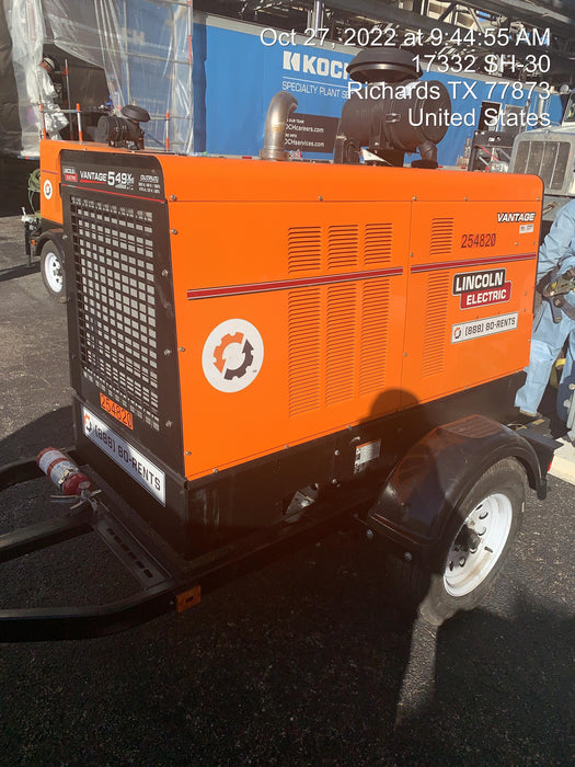 2022 Lincoln Electric Vantage 549X Crosslink Technology, Trailer Mounted, ES Decals, T3