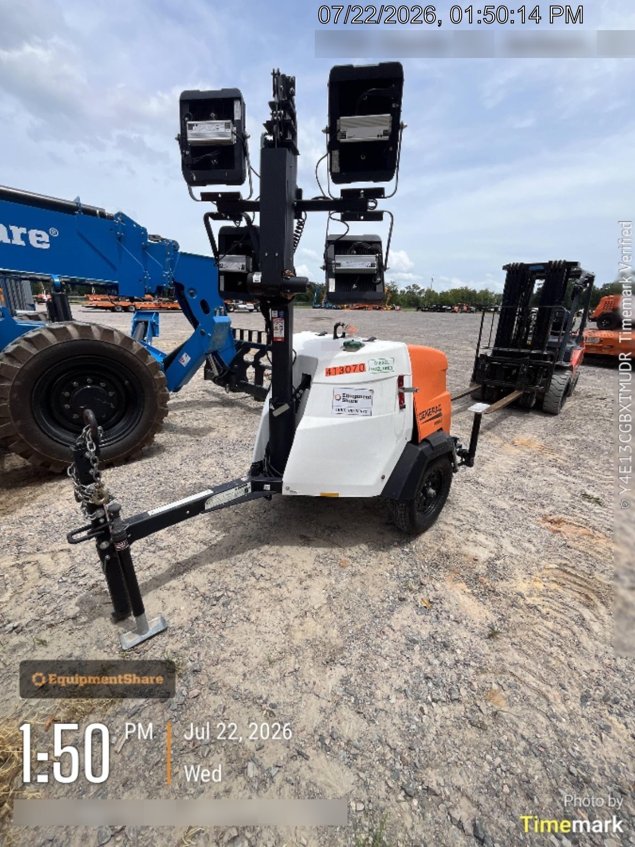 2024 Generac MLT6SKDS-STD4 ELEC WINCH Diesel, Electric Winch Mast, Powerzone Controller, (4) 320W LED Lights, 4kW Generator, 39.9 Gal Fuel Tank, 2" Ball, T3
