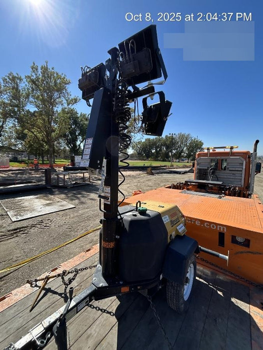 2021 Allmand NLV3GR (4) LED Light Fixture 350W, 23' Vertical Mast, 3kW Prime, Towable, Deep Sea L401, Leveling Jacks, Yanmar T4F 5.8hp