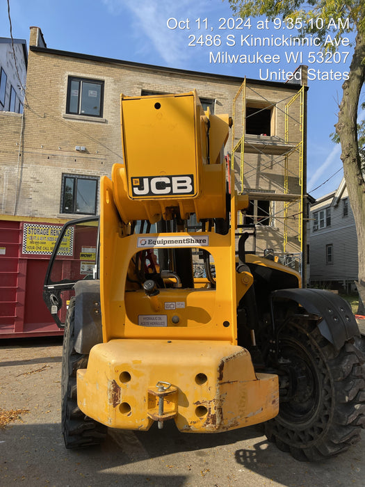 2020 JCB 510-56 Cab/Heat/Air, 74 HP, Solid Tires, STD Worklight, Beacon, Aux Hydraulics, Lifting Eye, Back up Alarm w/66" Carriage/60" Forks