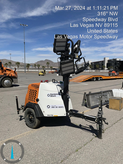 2023 Generac MLT2 Diesel, Flex Switch 120V Input, Powerzone Controller, 
(4) 320W LED Lights, 4kW Generator, 39.9 Gal Fuel Tank, 2" Ball, T3